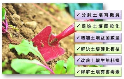 農用活性水 - 分解土壤有機質 - 促進土壤團粒化